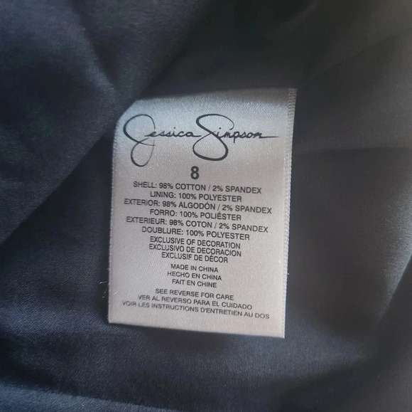 Sz 8 Jessica Simpson Cream Blazer & Black Lapel Studs - Picture 5 of 9